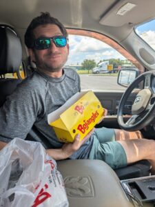 Overflowing with Joy at the first Bojangles we found (Louisiana). PSA: I 'jangled again when we got back to NC and the experience was far superior. Maybe Louisiana should stick to their oversized shrimps.
