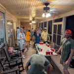 Friday Night beer pong didn't count towards points, but that didn't stop Orna from jumping in to show the young guys how it's done!