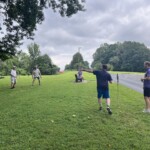 Don and some cousins playing JD's favorite: Ledyard's game (Polish Horseshoes) near the Bocce and Horseshoes area
