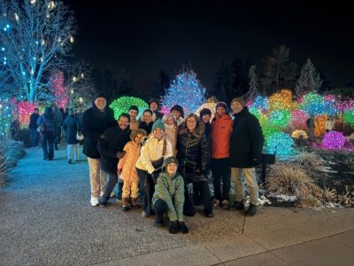 Family outing to the Denver Botanic Gardens for the Blossoms of Light