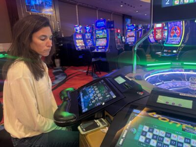 We promised our friend, Ronnie, we wouldn't have fun without him at the casino -- so here is Stacey gambling and having a bad time, as promised. (Ronnie eventually joined and we had a blast -- he's the best roulette player I've ever seen!)