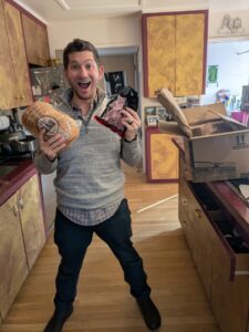 As a 'thank you', our last pet sit shipped us a whole box of Katz's Deli pastrami (and more)!
